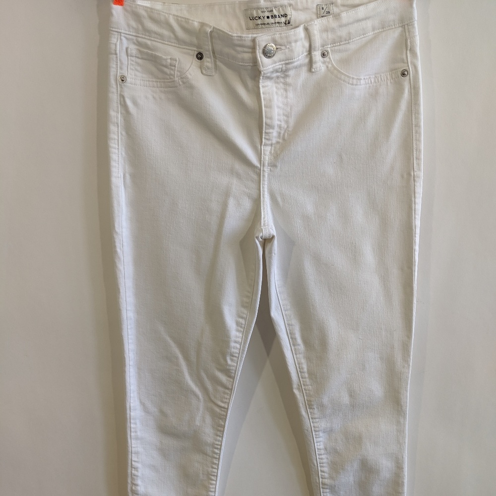 Lucky Brand White Skinny Straight Pants 32 X 30